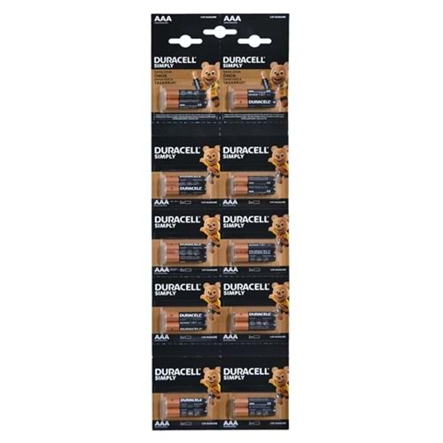 DURACELL Alkalin İnce Kalem Pil (20 Li Blister) Aaa MN-2400-20