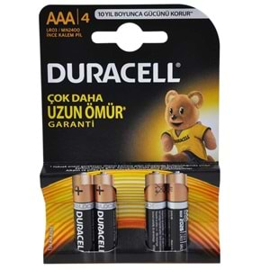 DURACELL Alkalin İnce Kalem Pil (4 Lü Blister) AAA MN-2400-4