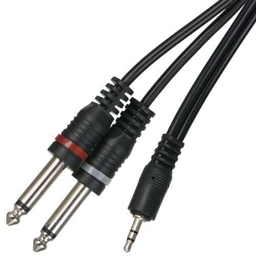 TUNEX 3,5 mm ST Erkek 2X6,3 mm Mono Erkek 1,5 mt Kablo MR-150