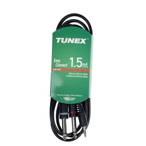 TUNEX 3,5 mm ST Erkek 2X6,3 mm Mono Erkek 1,5 mt Kablo MR-150