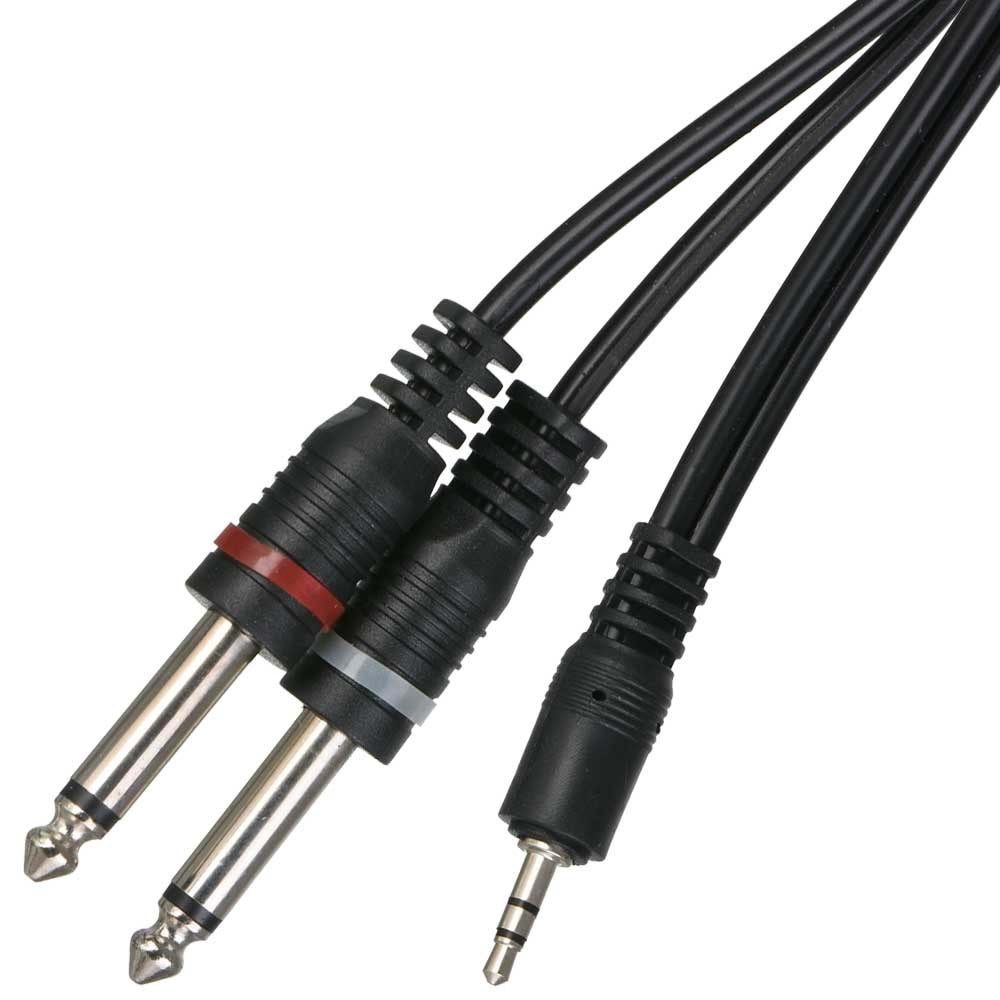 TUNEX 3,5 mm Stero Erkek 2X6,3 mm Mono Erkek 3 Mt Kab MR-300