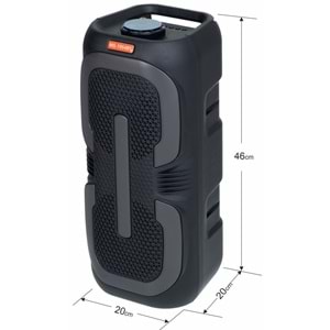 MS Bluetooth ve USB Girişli 2X6,5 İnch Şarjlı Işıklı Müzik Sistemi MS-1954 BT