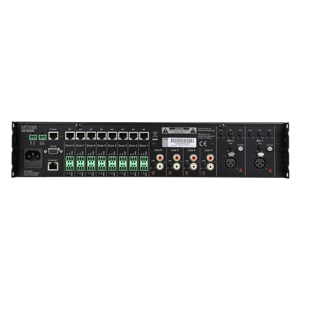 AUDAC 8 Bölgeli Audio Matrix Sistem / Multi Zone Ses Yönetim Ünitesi MTX-88
