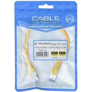 NIVATECH 30 Cm Cat6 Pluglu Kablo NTC-7050 SARI