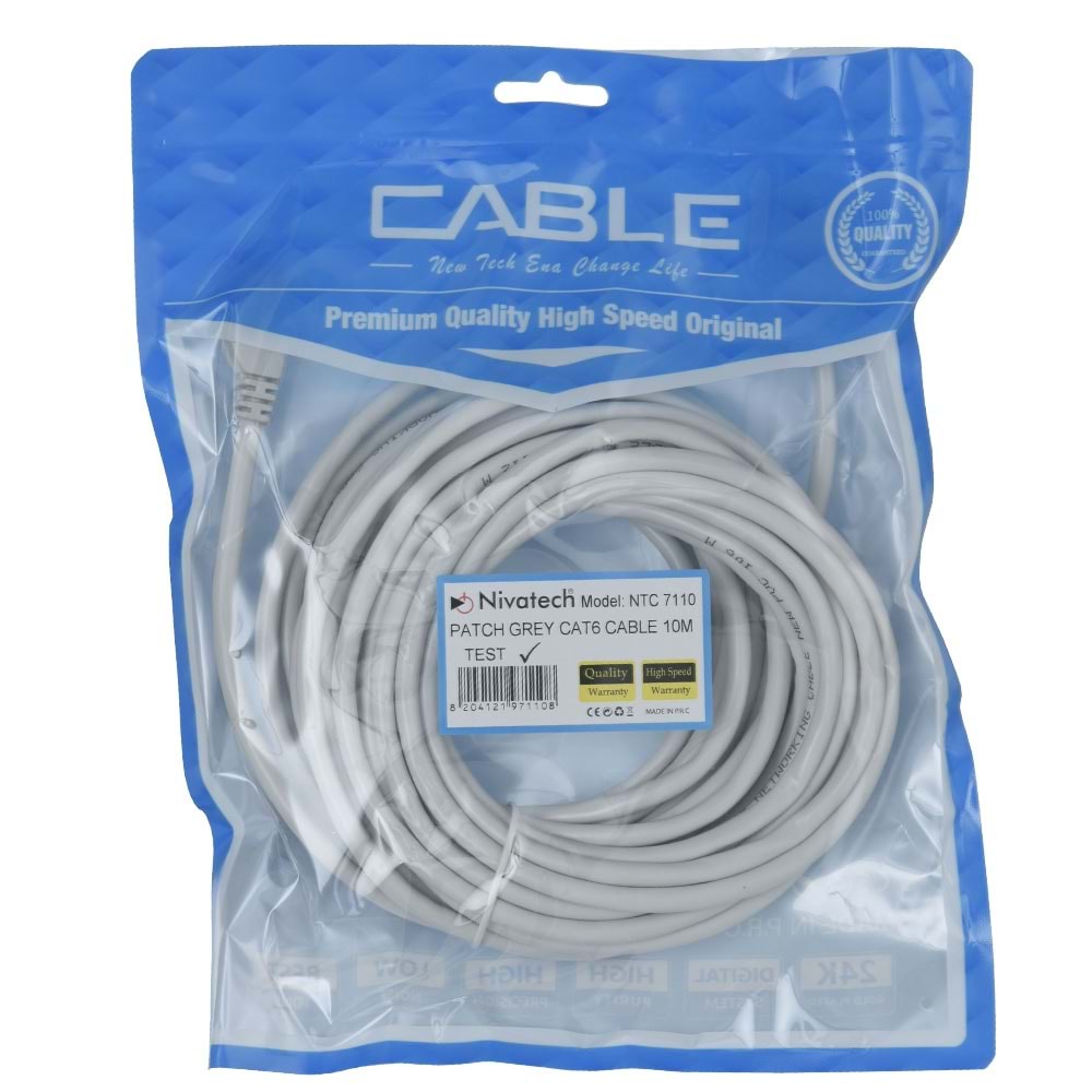 NIVATECH 10 Mt Cat6 Pluglu Kablo NTC-7110
