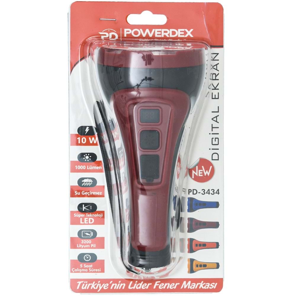 POWERDEX 10W USB Şarjlı El Feneri PD-3434