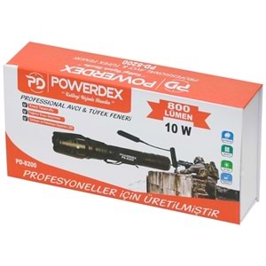 POWERDEX 10W Şarjlı Profesyonel Avcı Tüfek Feneri PD-8200