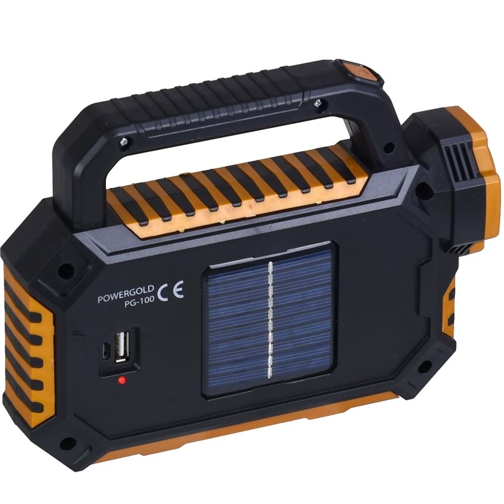 POWERGOLD Solar Ve Usb Şarjlı Kamp Feneri PG-100