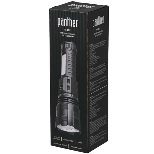 PANTHER Usb Şarjlı El Feneri PT-4812