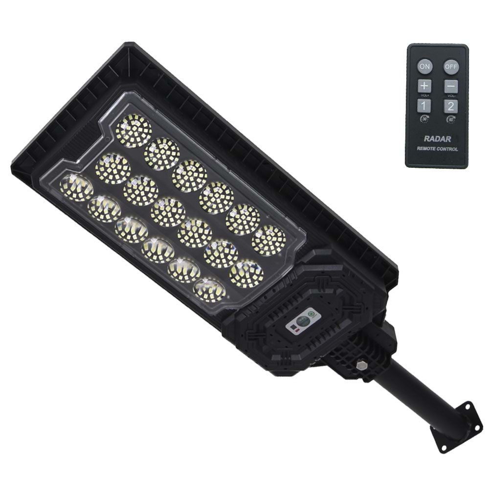 PANTHER IP-66 Sensörlü Kumandalı Solar şarjlı Ledli Sokak Lambası PT-W7114-2