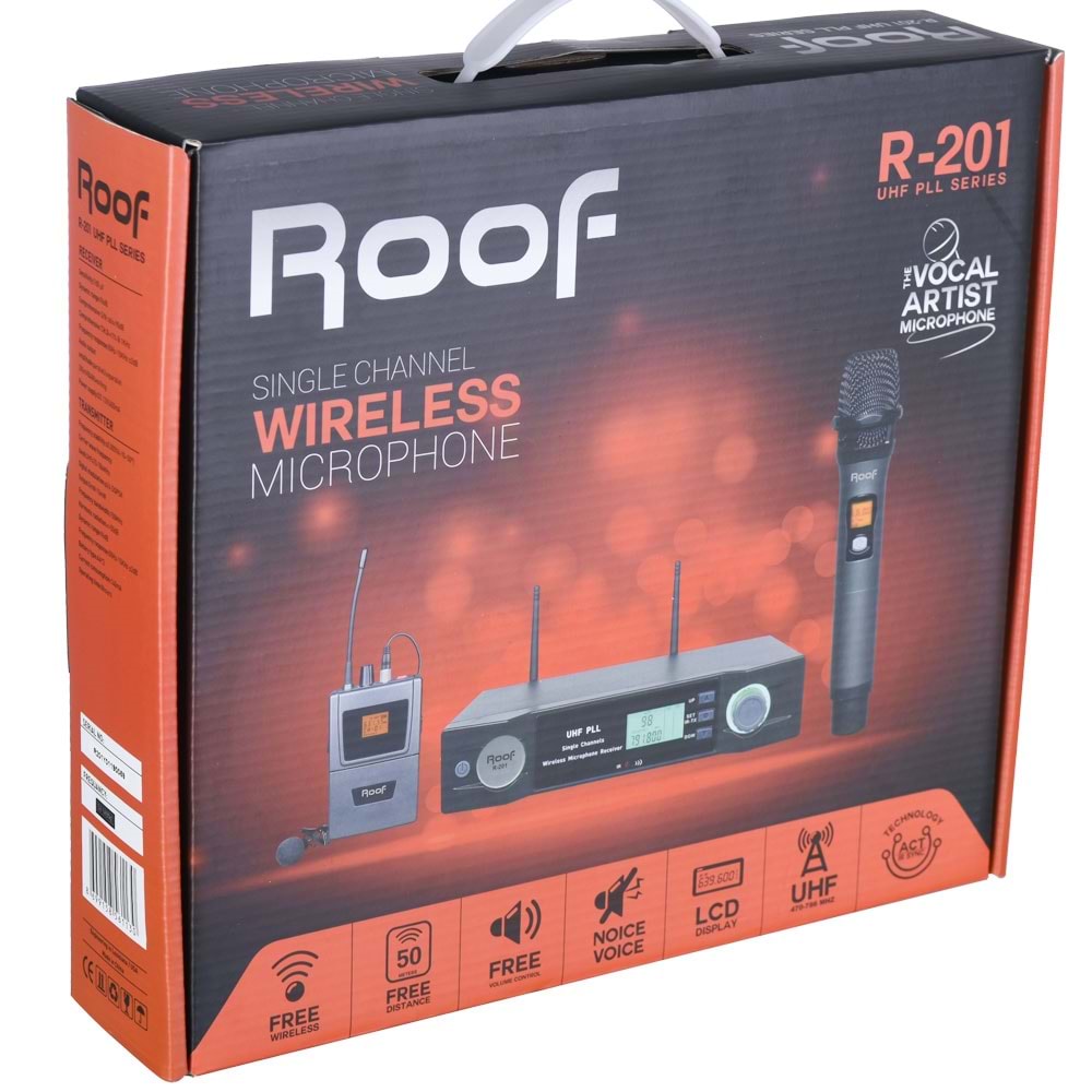 ROOF Uhf Tek Yaka Kablosuz Mikrofon R-201 Y