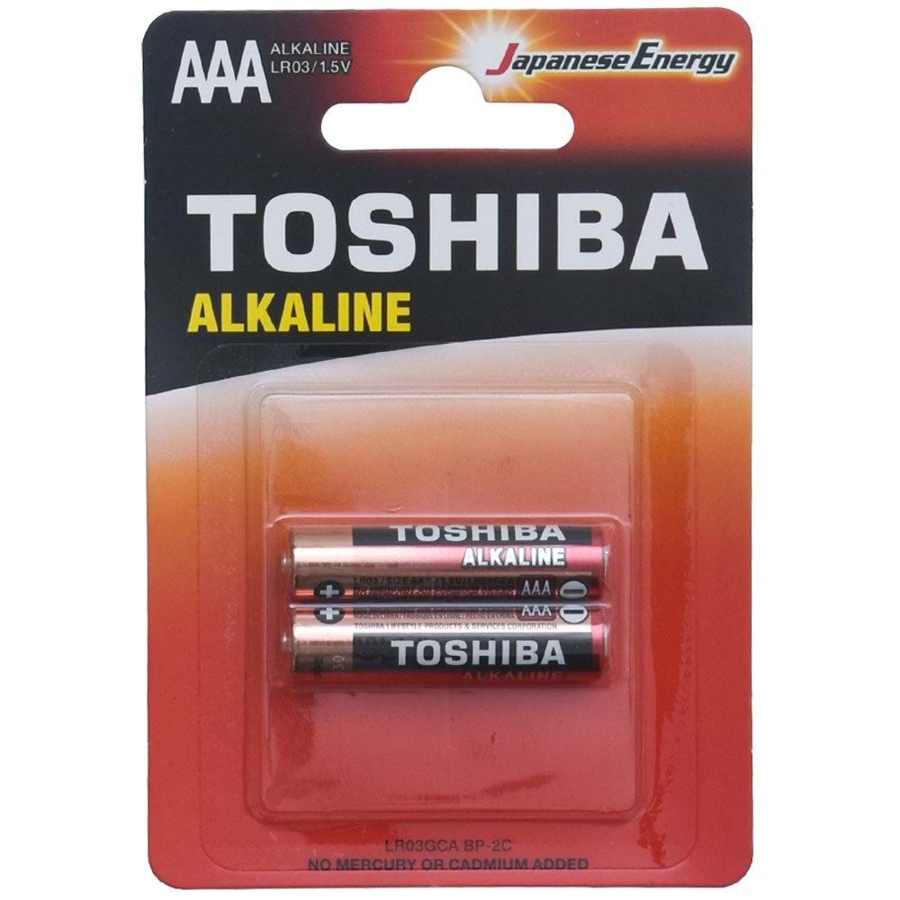 TOSHIBA AAA Alkaline İnce Pil 2 Li Shirink R03KG-2SHR
