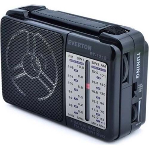 EVERTON Usb Bluetooth lu Pilli 220V Girişli FM Radyo RT-1218