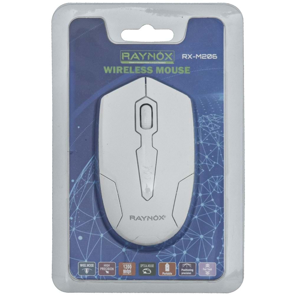 RAYNOX USB Kablolusuz Mouse Beyaz RX-M206