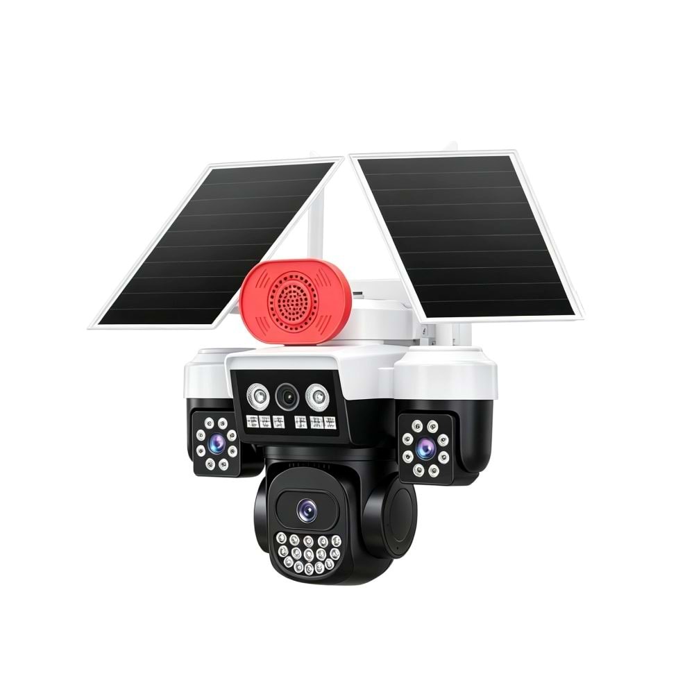 JOYSEE 6 MP Kamera Solar Panelli Üç Lensli 2,4 GHz Wi-Fi Bağlantısı PTZ Kamera SW-3