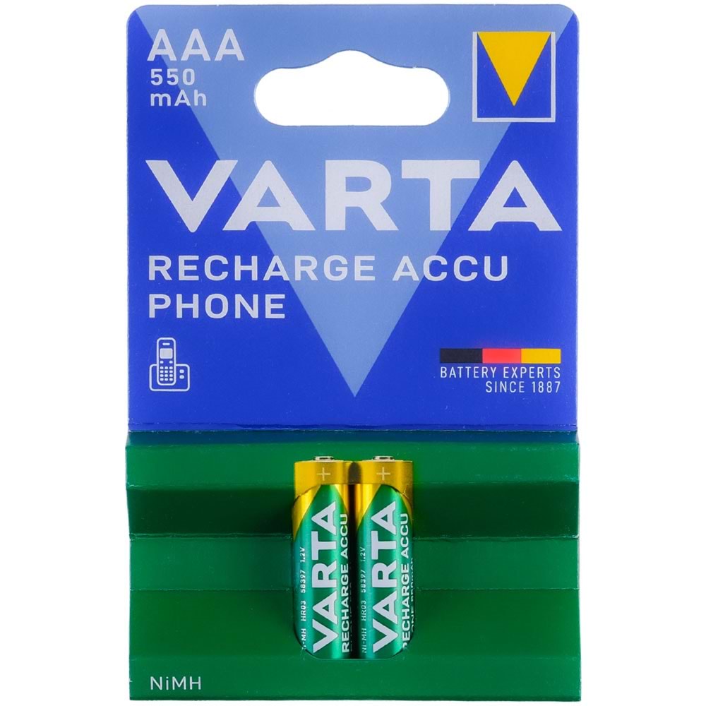 VARTA 550 Mah AAA Şarjlı İnce Kalem Pil 58397 T-397