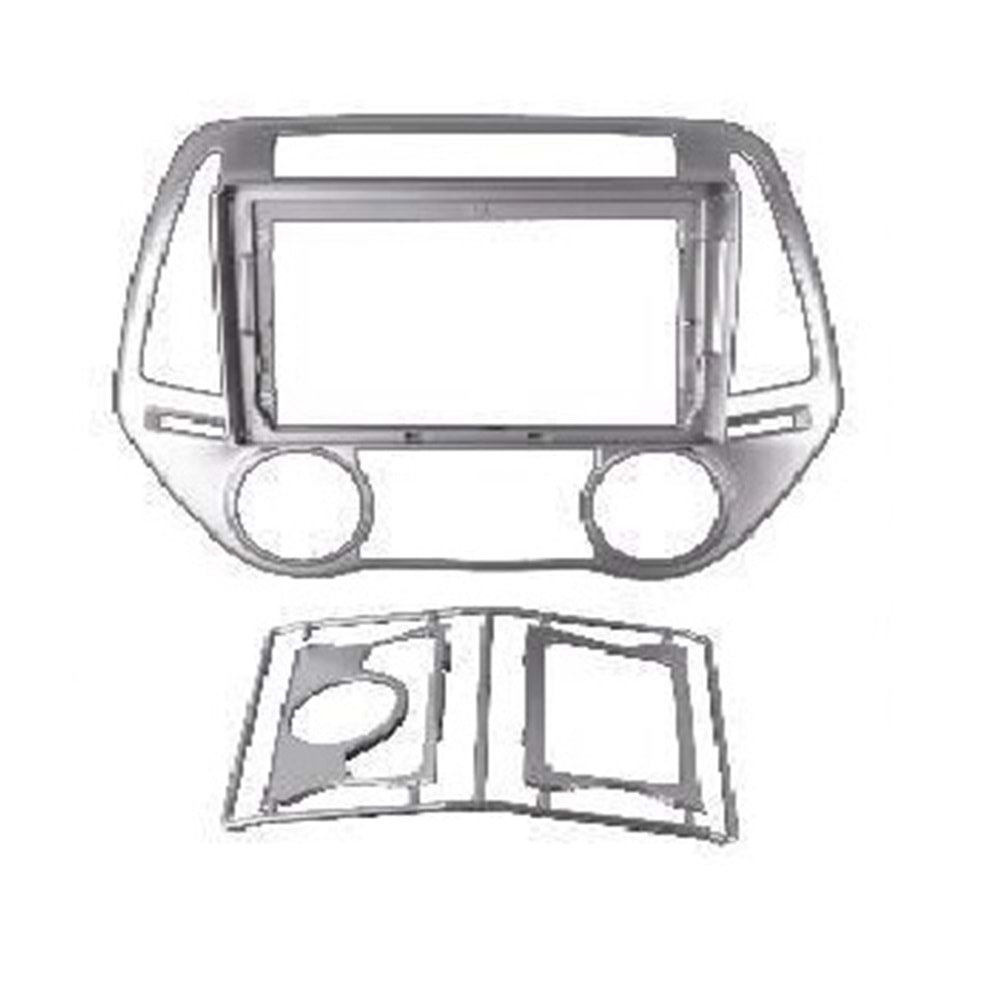 FOR-X 9 inc Hyundai I20 Analog-Digital Climate 2008-2012 Gümüş Çerçeve (Canbus Yok) TAC-067