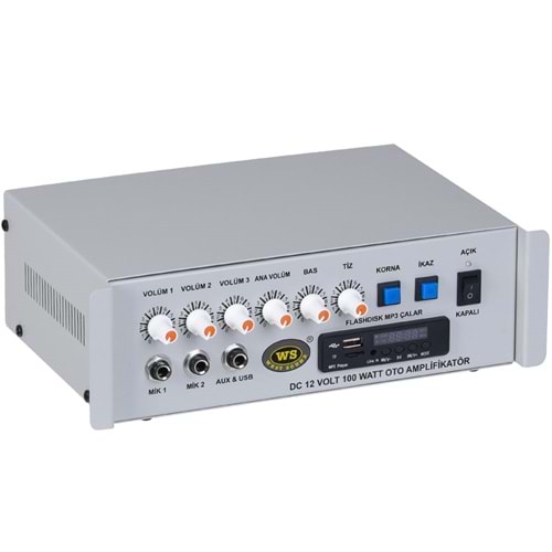 WEST SOUND 100W 3 Kanal 12V Mikserli Seçim Amfisi TKS-100 M DC 12 V