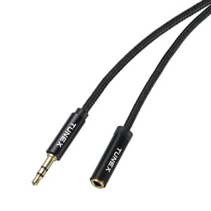 TUNEX 3,5 mm Erkek 3,5 mm Dişi İpek Örgü 1,5 Mt Kulaklık Uzatma TNX-1001