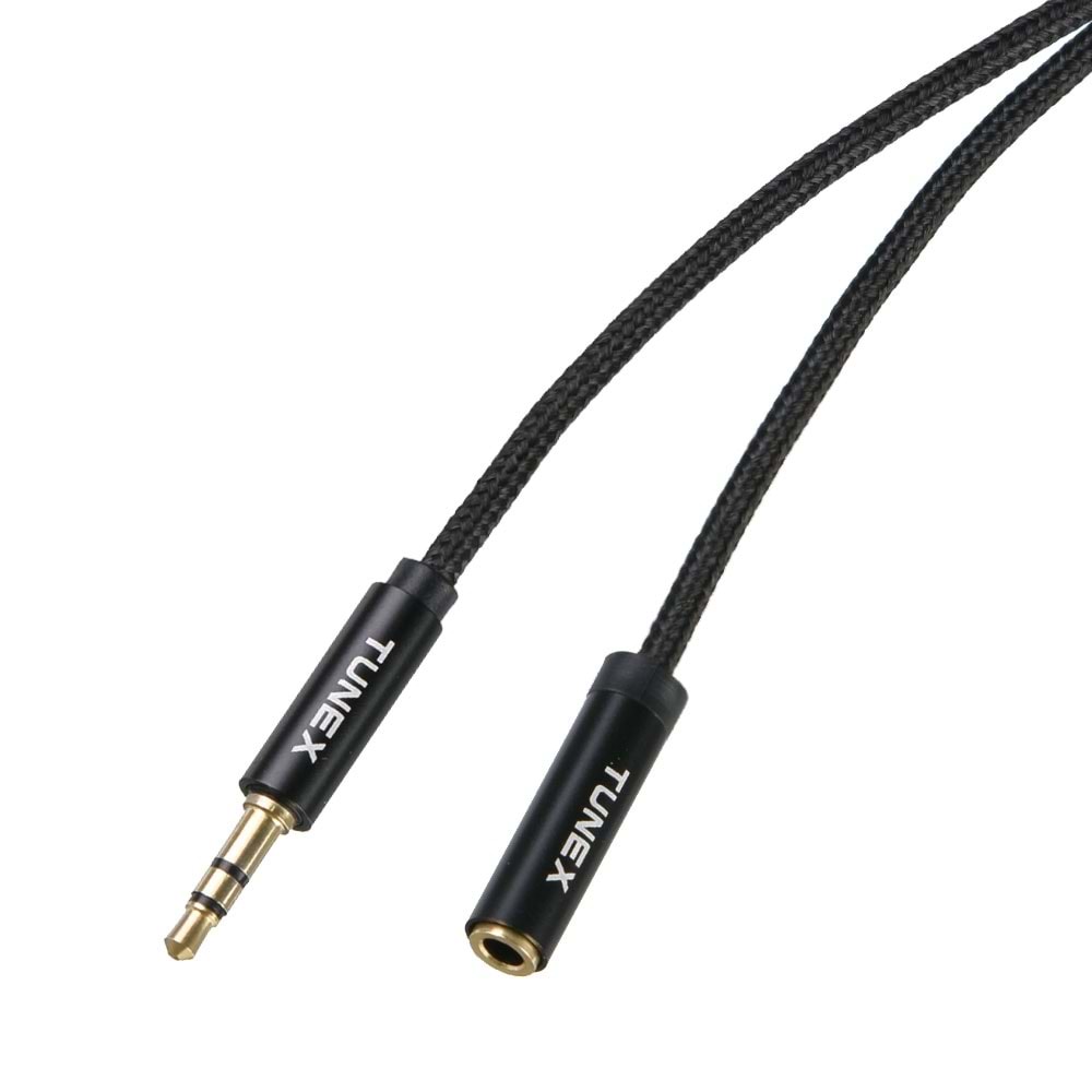 TUNEX 3,5 mm Erkek 3,5 mm Dişi İpek Örgü 3 Mt Kulaklık Uzatma TNX-1003