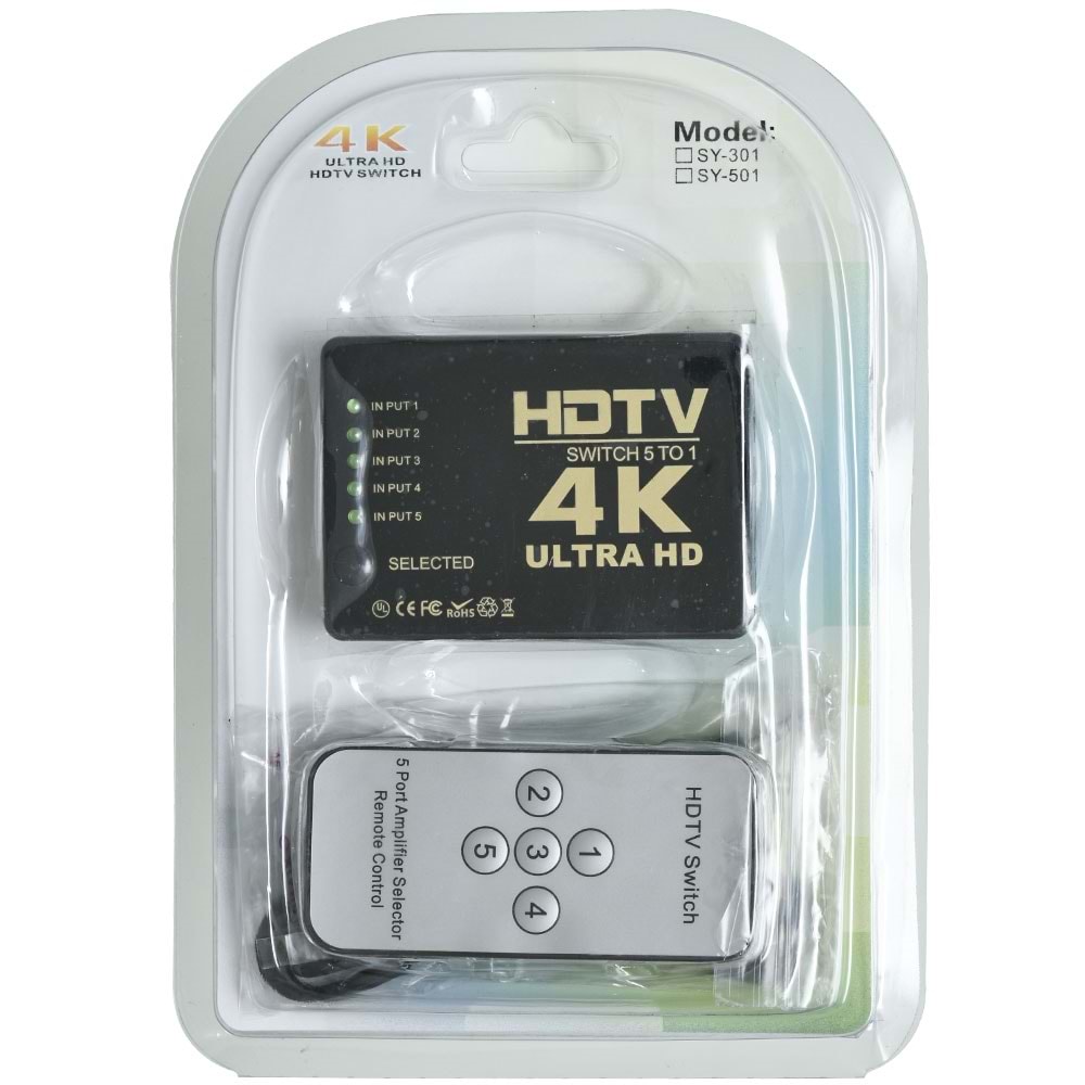 ECONEX 5 Giriş 1 Çıkış HDMI Switch (Seçici) TNX-1007