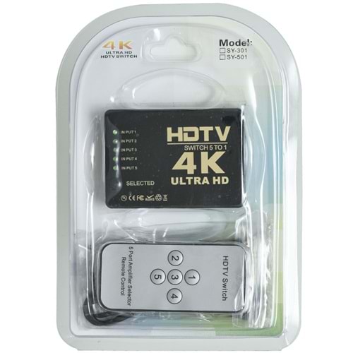 ECONEX 5 Giriş 1 Çıkış HDMI Switch (Seçici) TNX-1007