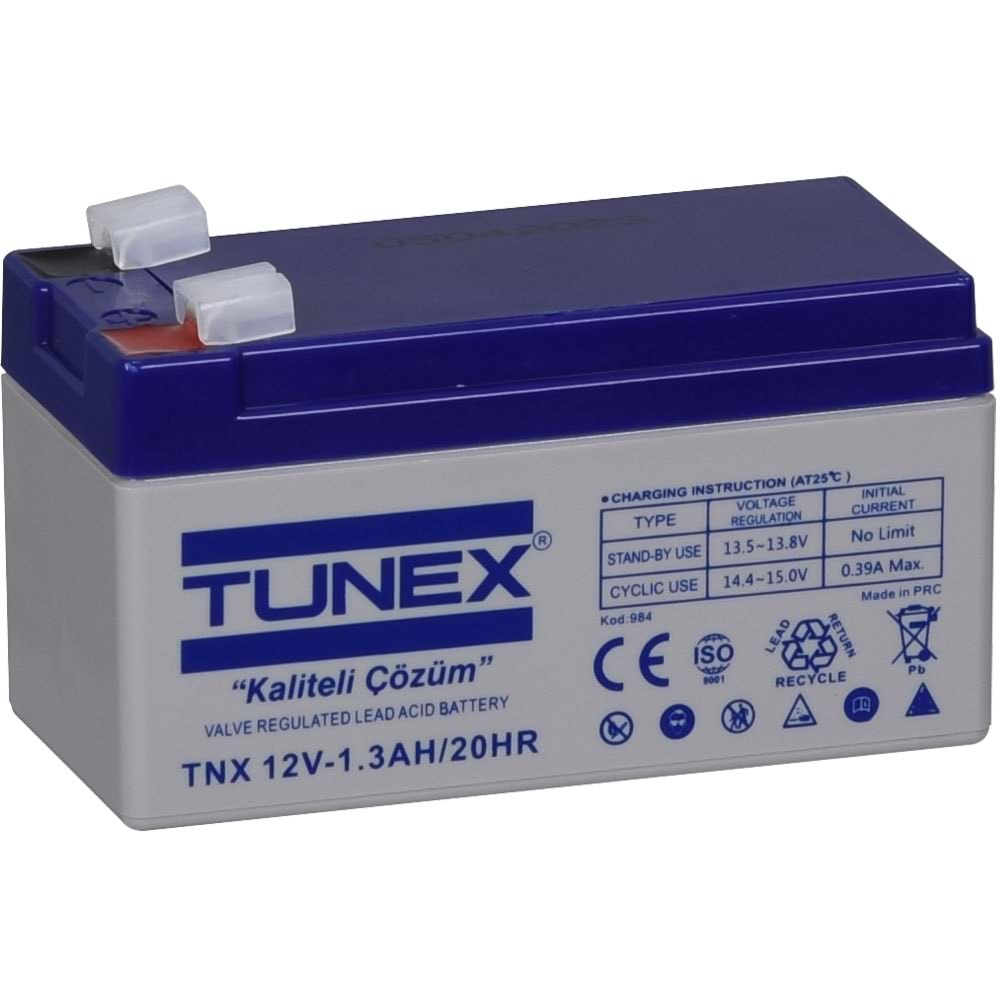 TUNEX 12V 1,3A Gri-Mavi Kuru Bakımsız Akü TNX-12V1,3A