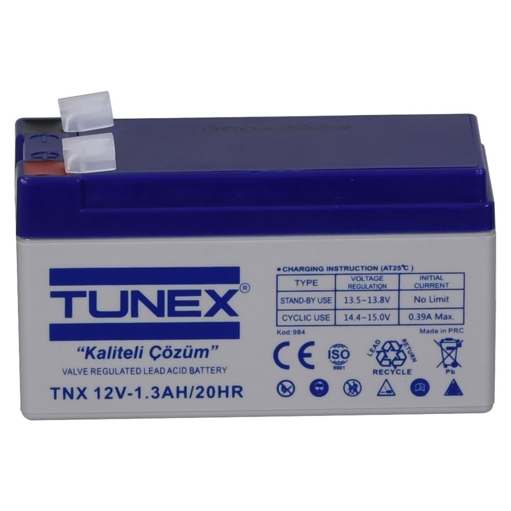 TUNEX 12V 1,3A Gri-Mavi Kuru Bakımsız Akü TNX-12V1,3A