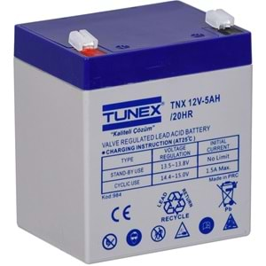 TUNEX 12V 5A 1,44 Kg Kuru Bakımsız Akü (90*70*100*106 Mm) TNX-12V5A