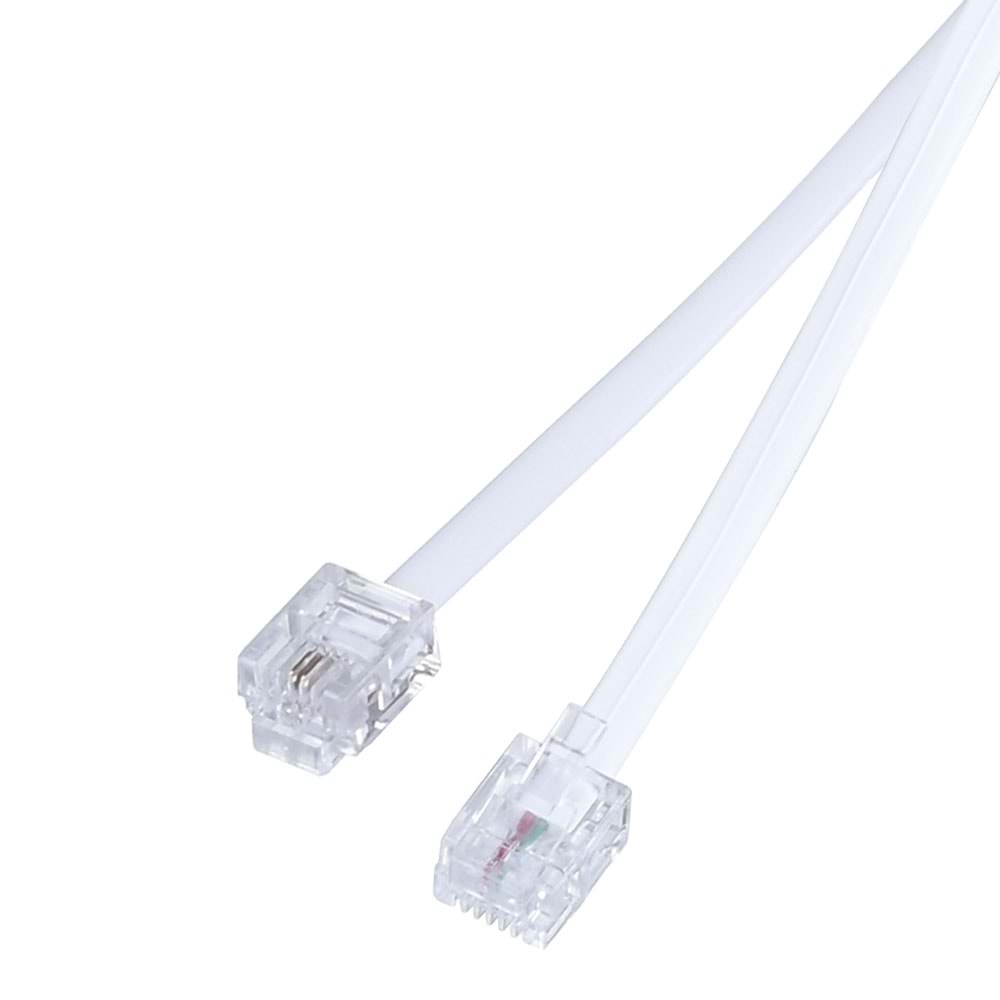 TUNEX Telefon Köken Kablo Jaklı 2 Mt Beyaz TNX-4812 WH