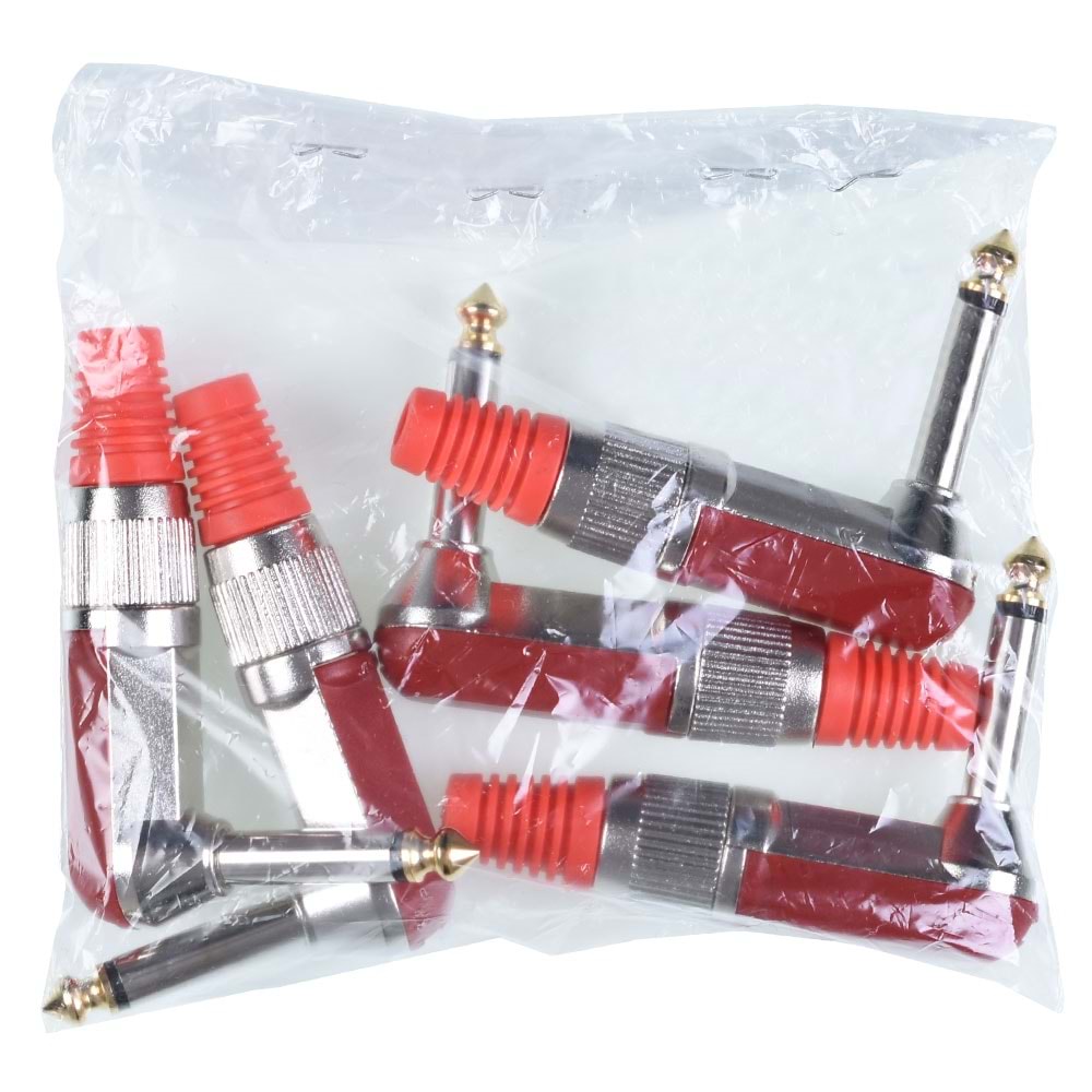 TUNEX 6,3 mm Kırmızı L Tip Gitar Jak TNX-4818