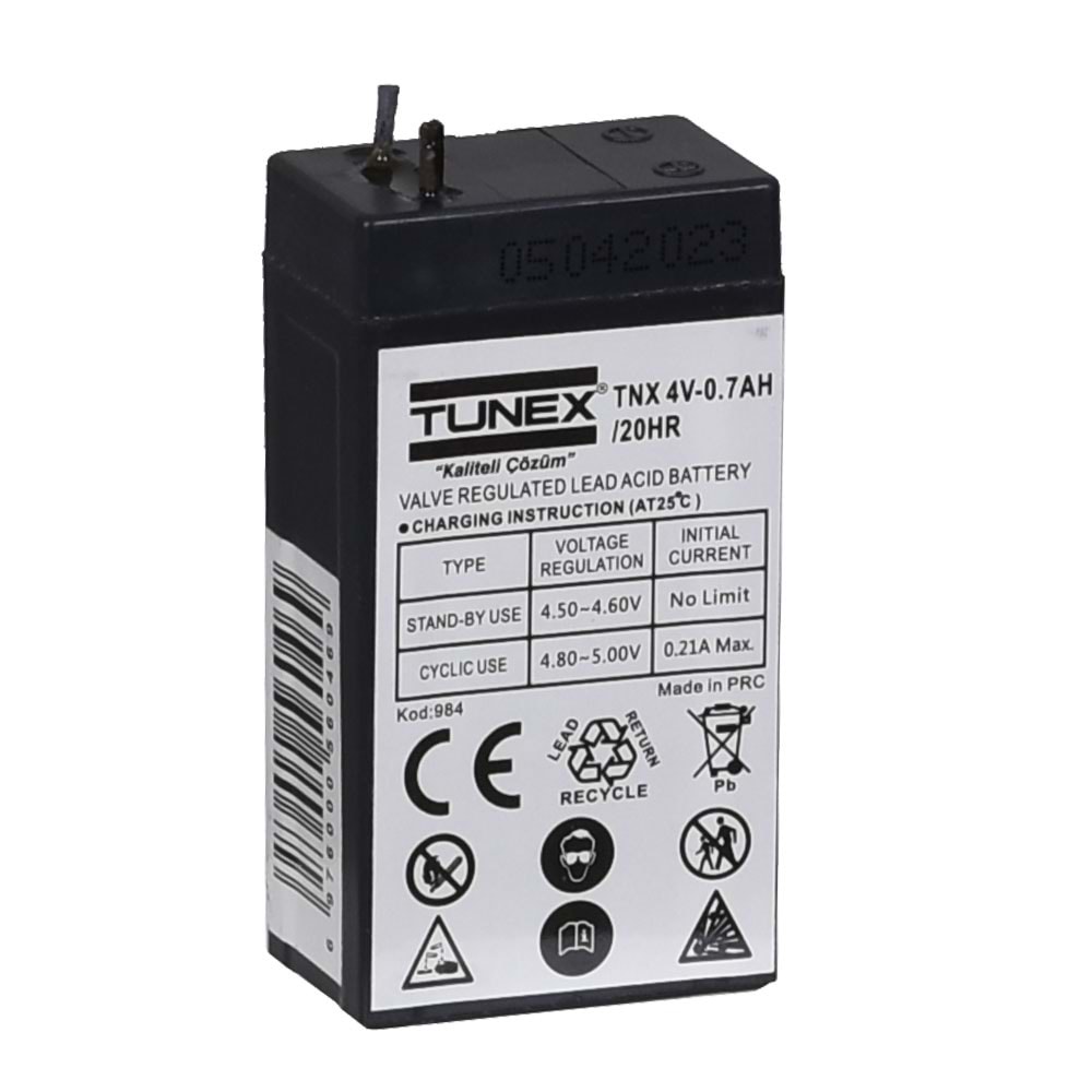 TUNEX 4V 0,7A Siyah Kuru Bakımsız Akü TNX-4V07A