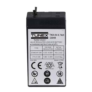 TUNEX 4V 0,7A Siyah Kuru Bakımsız Akü TNX-4V07A