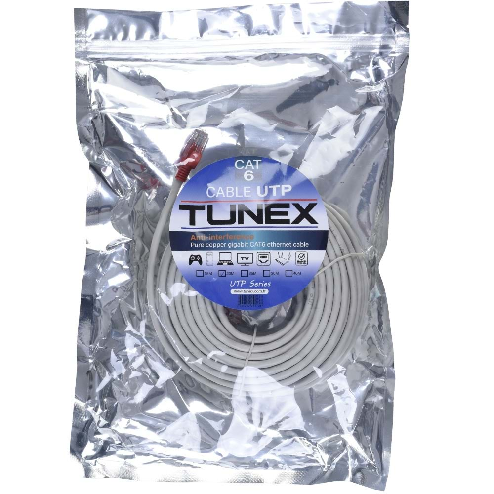 TUNEX 20 Mt Jaklı Cat6 Ethernet Kablosu TNX-C-20