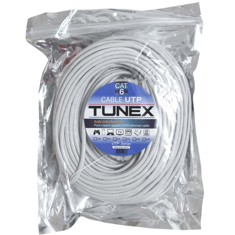TUNEX 50 Mt Jaklı Cat6 Ethernet Kablosu TNX-C-50