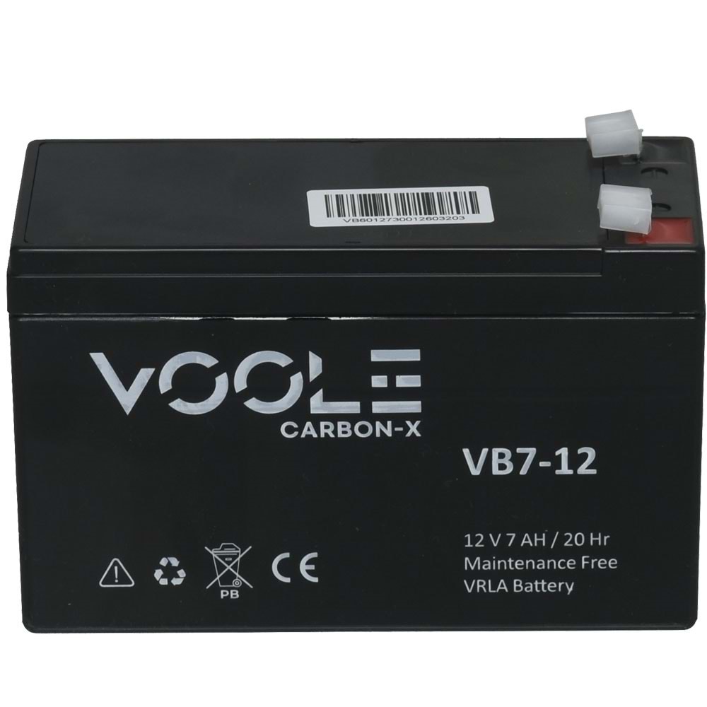 VOOLE 12V 7A Siyah Kuru Bakımsız Akü VB-12V7