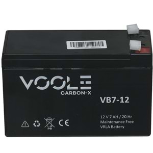 VOOLE 12V 7A Siyah Kuru Bakımsız Akü VB-12V7