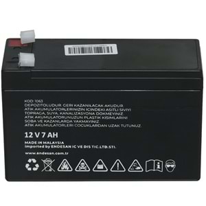 VOOLE 12V 7A Siyah Kuru Bakımsız Akü VB-12V7