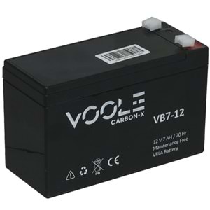 VOOLE 12V 7A Siyah Kuru Bakımsız Akü VB-12V7