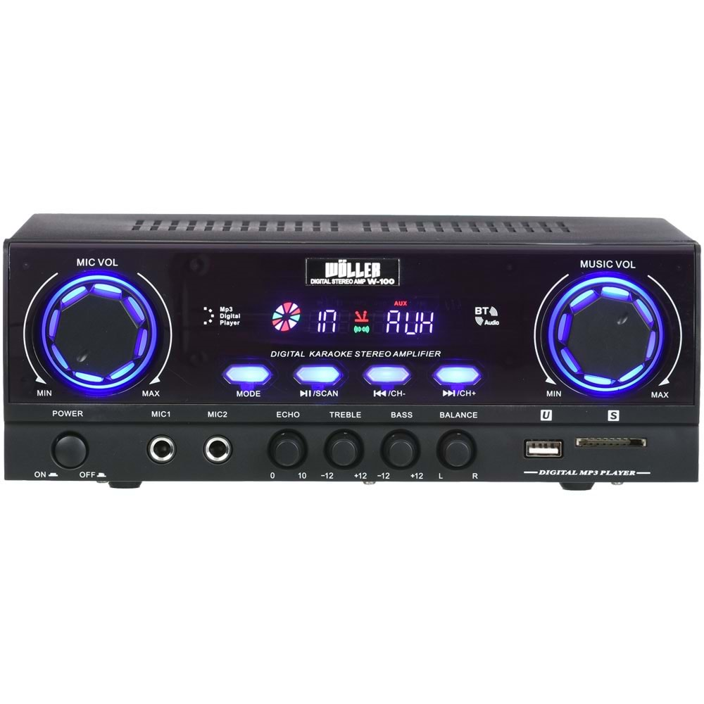 WÖLLER 100W 8 Ohm Usb-Sd-Bt Amfi W-100