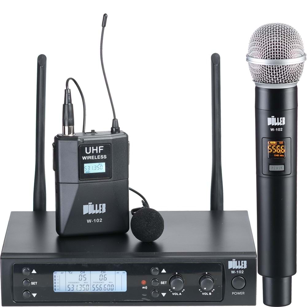 WÖLLER Uhf 1 El 1 Yaka Dijital Kablosuz Mikrofon W-102 EY