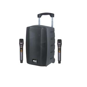 WÖLLER 10'' 300W Bluetooth ve USB Girişli 2 El Uhf Mic Eco Şarjlı Portatif Hoparlör W-1030 A