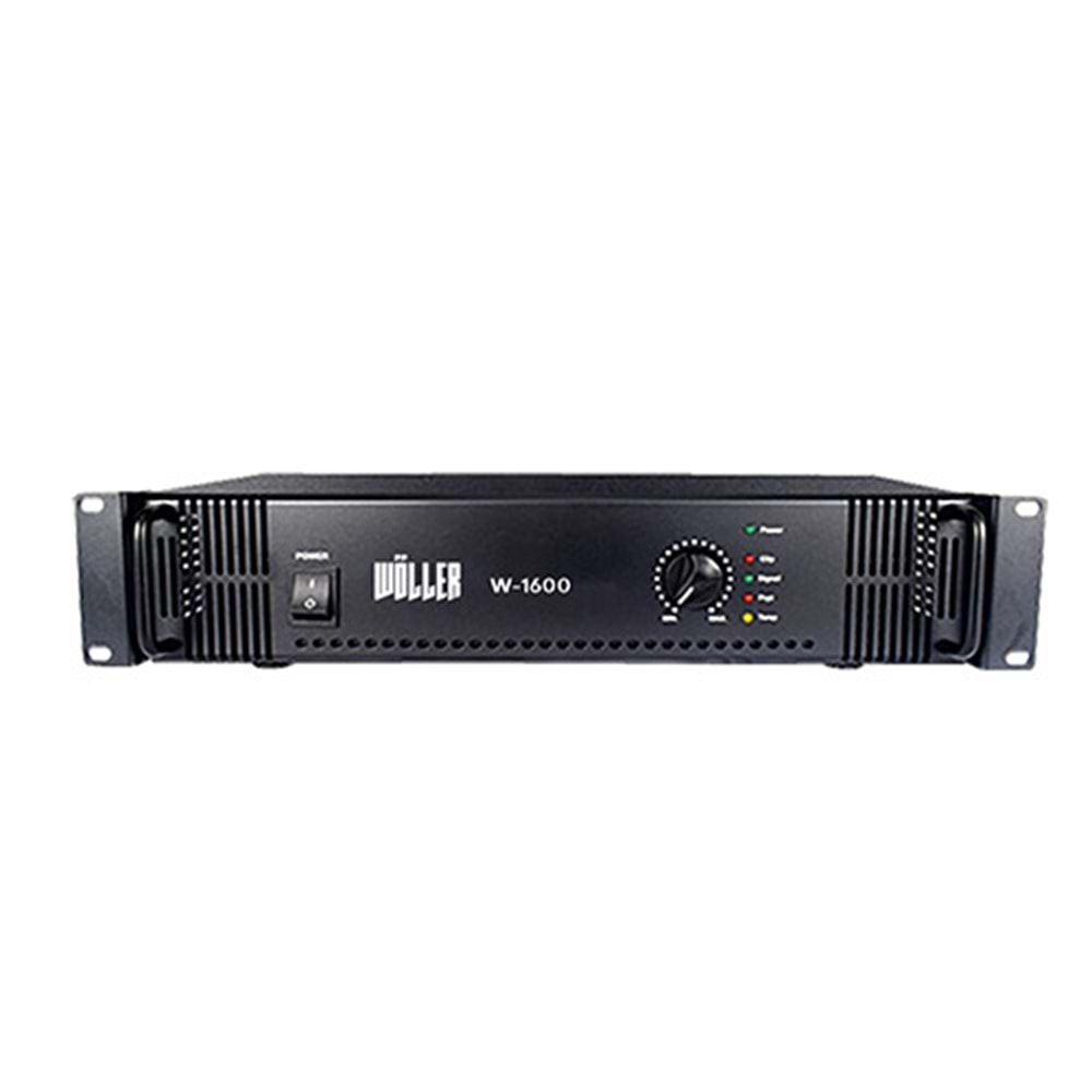 WÖLLER 600 Watt Çıkış Gücü 70-100V ve 4-16 Ohm Çıkış Tek Kanal Power Amfi W-1600