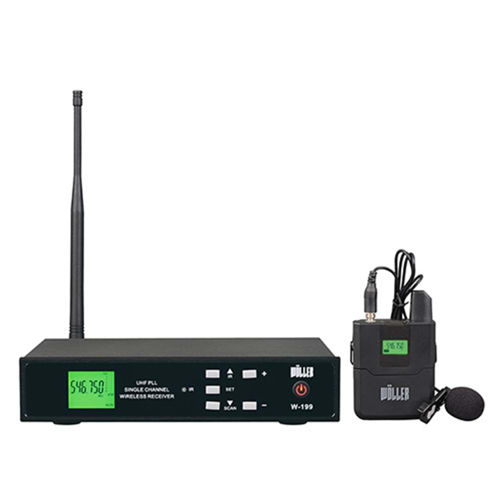 WÖLLER Uhf 99 değiştirilebilir frekans Telsiz Yaka Mikrafonu W-199 Y