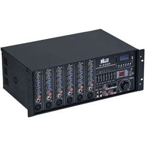 WÖLLER 100V - 8 OHM 300W 6 Kanal Rack Tipi Power Mikser Amfi W-2300