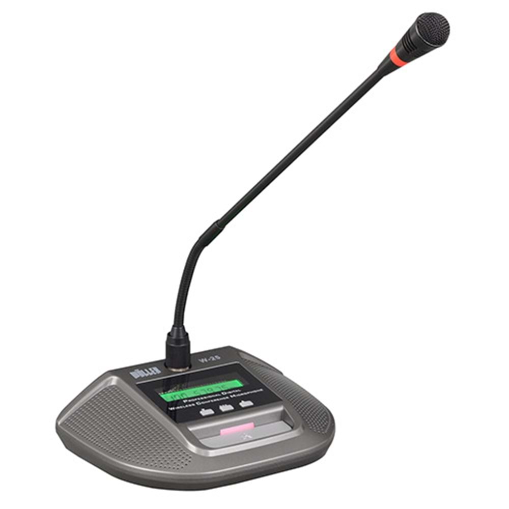 WÖLLER UHF 99 Farklı Digital Frekanslı Kablosuz Kürsü Mikrofonu W-25