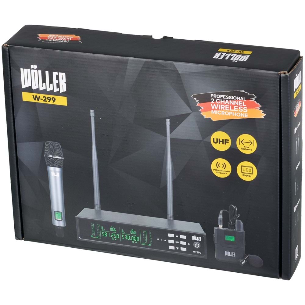 WÖLLER Uhf İki El Kablosuz Mikrofon W-299 EE