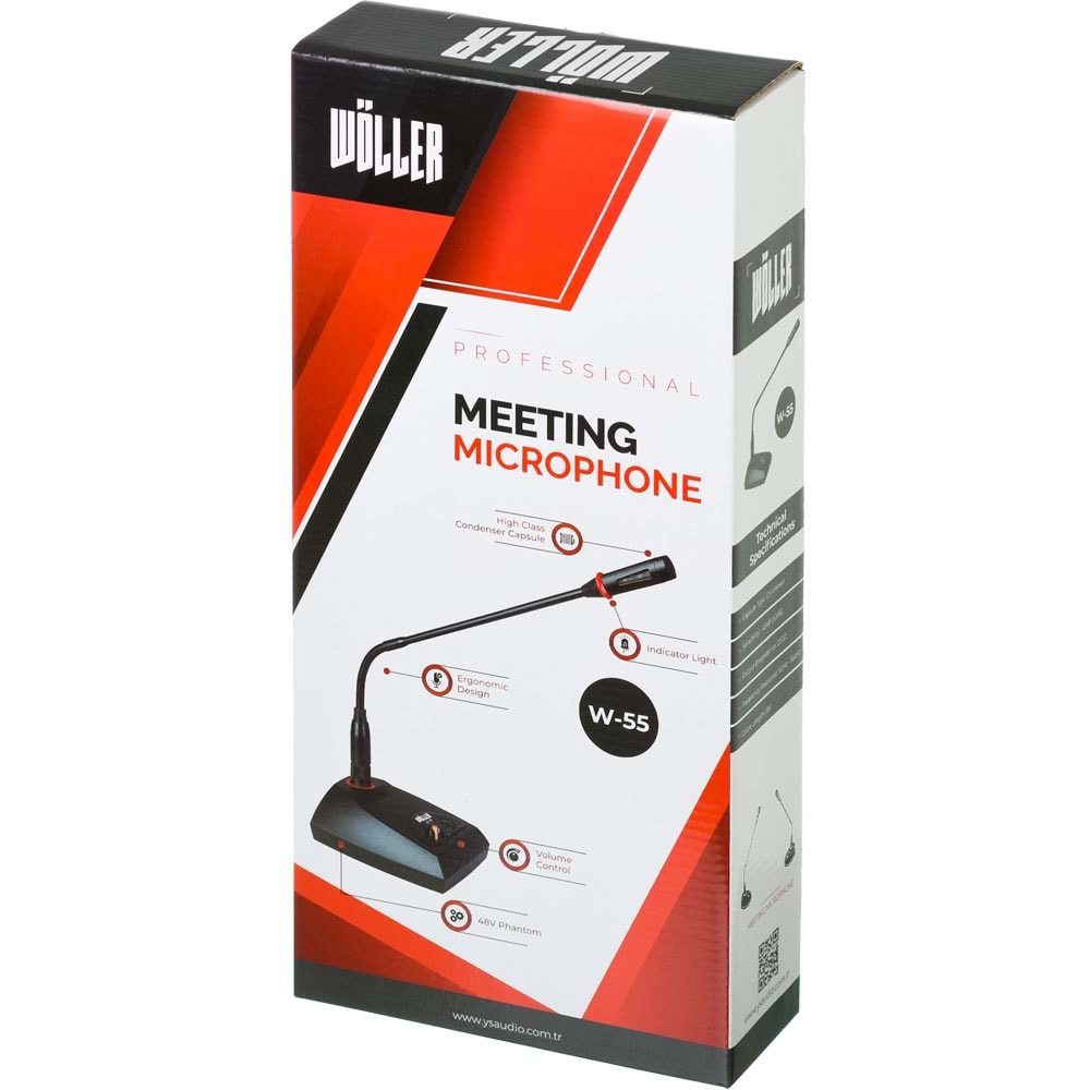 WÖLLER Volüm+ Işık Kablolu Kürsü Mikrofonu W-55