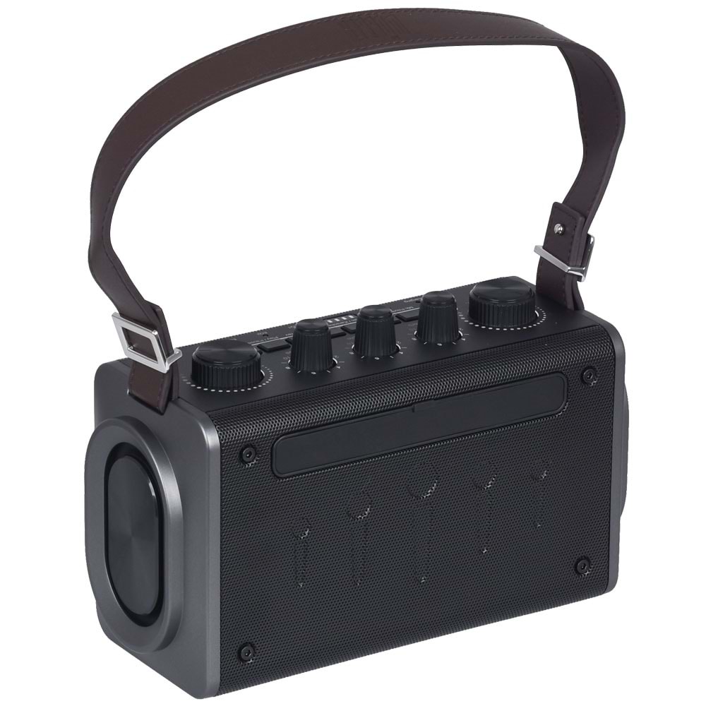 WÖLLER 100W Bluetooth ve USB Girişli Tek El Kayıtlı Şarjlı Portatif Amfi W-600 E