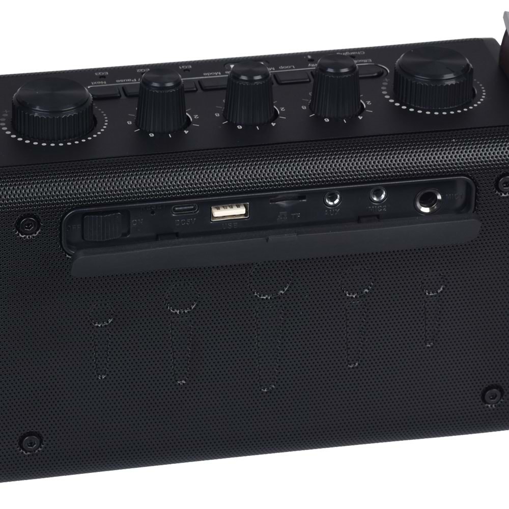 WÖLLER 100W Bluetooth ve USB Girişli Tek El Kayıtlı Şarjlı Portatif Amfi W-600 E